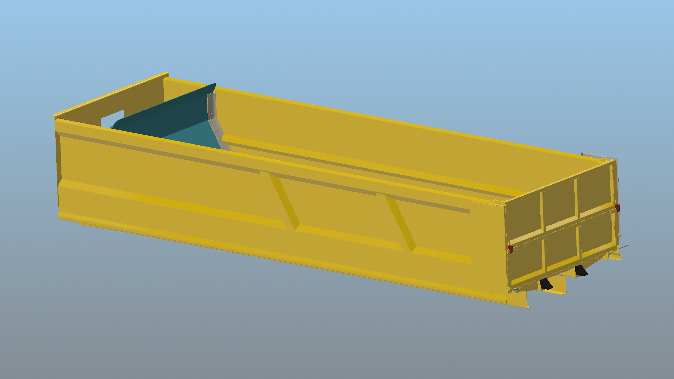 Horizontal ejecting truck body